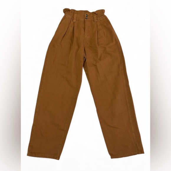 BDG Urban Outfitters Women’s XS Paperbag High Waist Twill Pants Mustard Brown - Picture 9 of 10